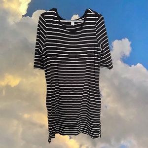 Simply Styled Black & White Striped Dress: Size XL